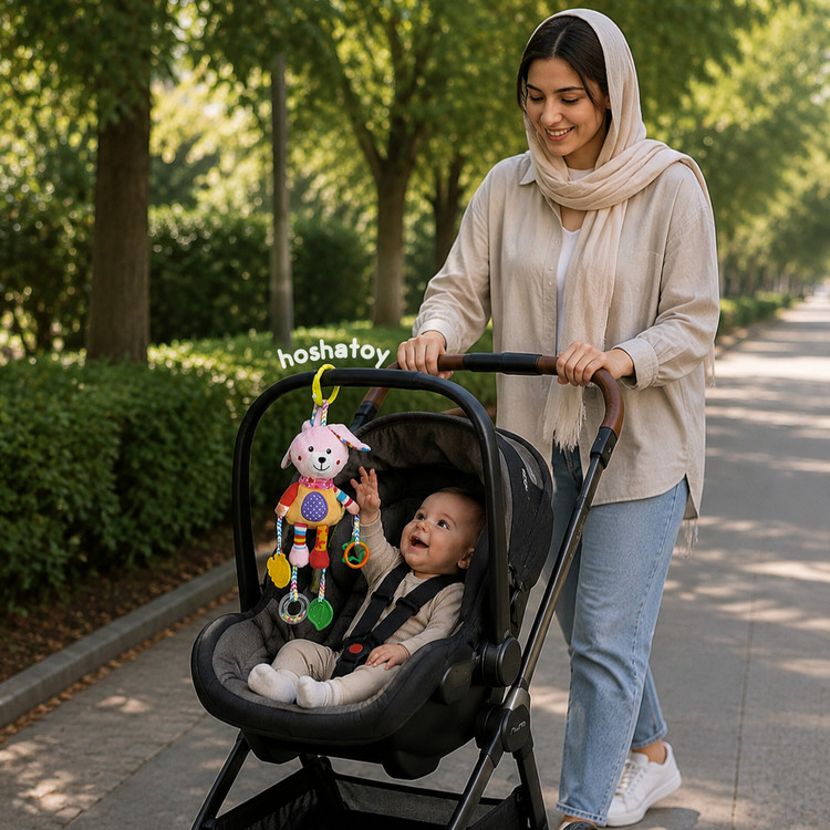 آویز کریر چند کاره ( دندونگیر، جغجغه ، عروسک )